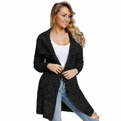 

Long Sleeve Cardigan Sweater Knitted Wool Long Sweater
