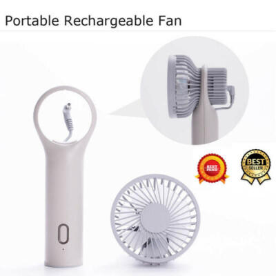 

Portable Rechargeable Fan Air Cooler Operated Hand Held USB 2000mAh Battery