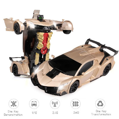 

112 24G 2WD One Key Transformation RC Stunt Car Robots Auto Demo Gesture Sensing RC Racing Car Toy for Kids