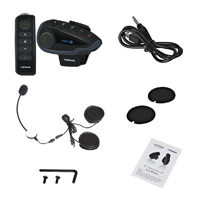 

V8 Wireless Bike Helmet Headphone Intercom NFC Bluetooth Remote Control 5 Person