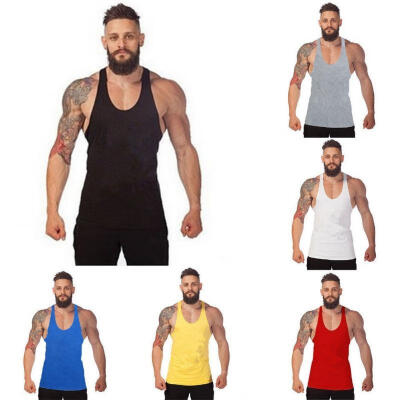 

Hot Gym Singlets Men&39s Tank Top Bodybuilding Fitness Stringer Sportwears