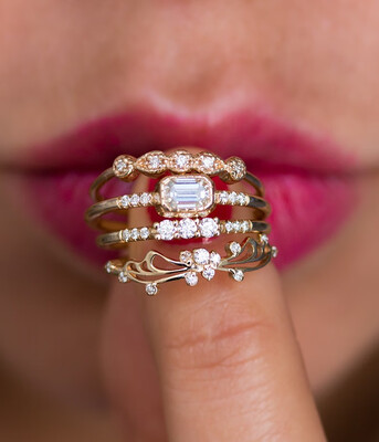 

European&American rings female zircons butterfly wings diamond-encrusted ladies engagement