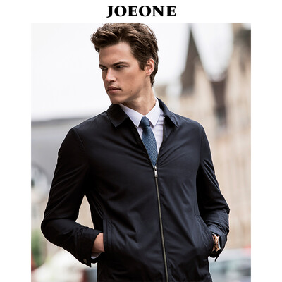 

JOEONE Jacket Men 2018 Autumn New Business Casual Mens Zipper Jacket Mens 50 Navy JK184092T