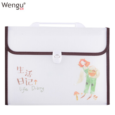 

Wengu Wengu A412 grid portable organ package business package student test paper package file folder multi-layer large capacity cartoon information package E465D