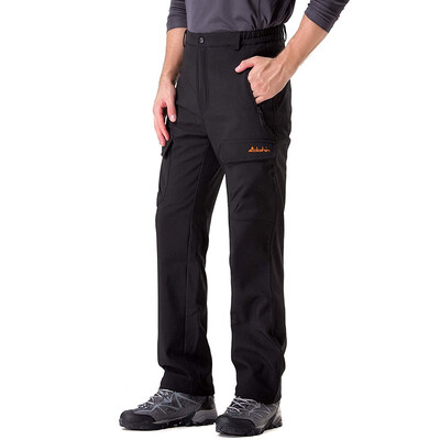

Clothin Mens Hiking Ski Outdoor Pants Winter Snow Fleece Soft-Shell Warm Cargo Wrangler Work Pant
