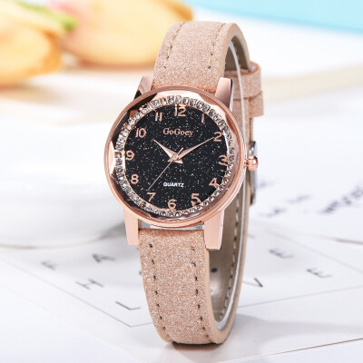 

〖Follure〗Fashion Simple Flat Digital Scale Dial Belt Fashion With Quartz Womens Watch