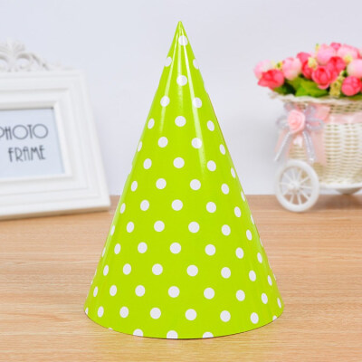 

FUNNYBUNNY 10 PCS Gender Reveal Cone Hats Polka Dots Baby Shower for Pregnancy Announcement Party Birthday Crown