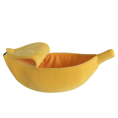 

Banana Cat Bed House Puppy Cushion Kennel Portable Warm Pet Basket Supplies Mat