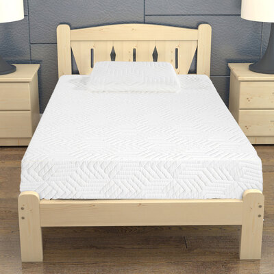 

10" Three Layers Cool Medium High Softness Cotton Mattress with 2 Pillows Twin Size White