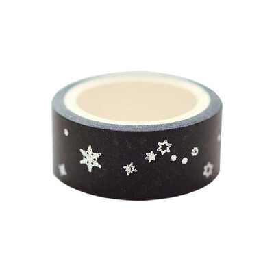 

15mm5m Gold FoilSilver Foil Printed Patterns Washi Tape Sticky Adhesive Paper Masking Tapes for Scrapbooking DIY Decoration Gift