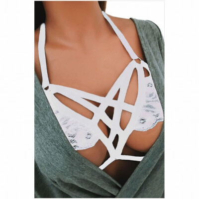 

Multiple straps lace hart lace bikini T-shirt top