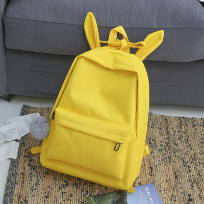 

Fashion Women Nylon Solid Color Capacity Student Backpack Travel Couple Bag