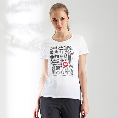 

Columbia T-shirt outdoor womens printed cotton short-sleeved T-shirt AR1103 100