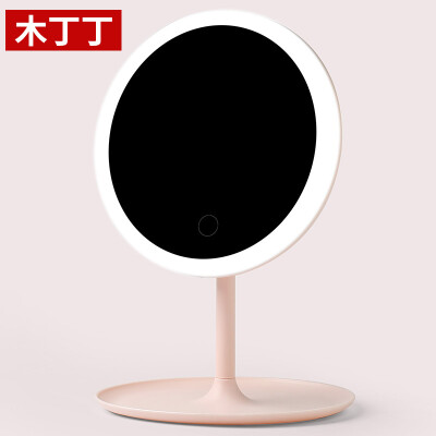 

Wood Ding Round Rechargeable LED Makeup Mirror Smart Beauty Mirror Dressing Mirror Lighted Makeup Mirror Led Rechargeable Desktop Mirror Girl Birthday Gift Valentines Day Gift
