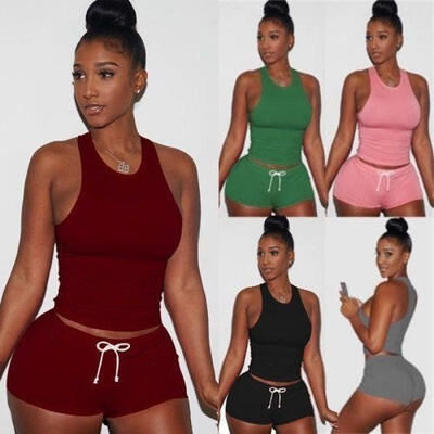 

Women Sexy Yoga Running Pants Gym Workout Vest Fitness Sportwear Tank Top Shorts