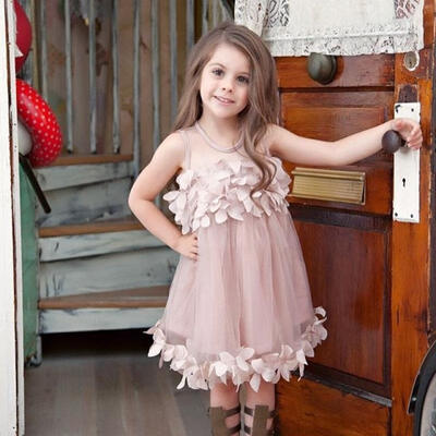 

Cute Toddler Infant Kids Girls Sleeveless Wedding Party Pageant Dresses Sundress