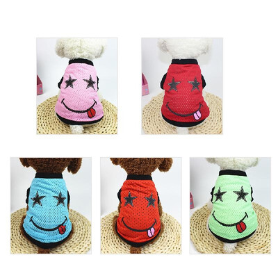 

Pet Dog Breathable Mesh Vest T-Shirt Printed Pet Vest Dog T-Shirt Dog Summer Clothes Party Apparels for Small Puppy Dogs Cats Sun