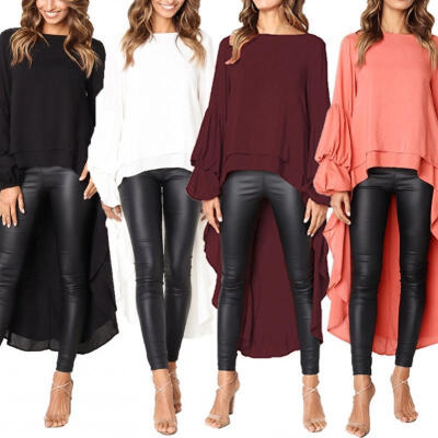 

Women´s Long Sleeve Chiffon Tunic Bloues Shirt Tops Ladies Casual Mini Dresses