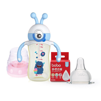 

Le Bao bobo sippy cup a bottle of dual-use baby PPSU drinking cup children with scale cup set 260ml green cup wide caliber pacifier bottle cap