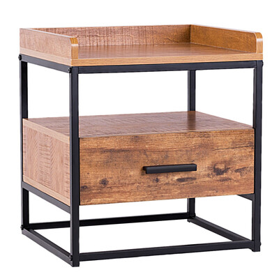 

2-Tiers End Side Table with 1 Drawer