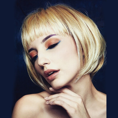 

BLONDE UNICORN Bob with Bangs Medium Length Straight Hair multicolor various styles & size Human HairSynthetic Blend Wigs For Wom