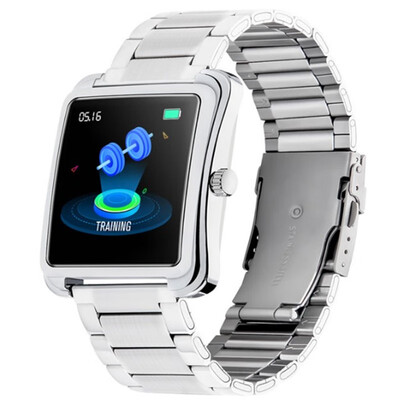 

Stainless steel smartwatch heart rate blood pressure check Bluetooth bracelet phone reminder smart watch waterproof wristband