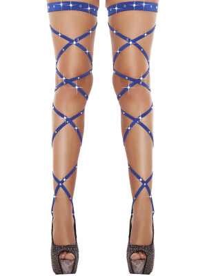 

Sexy Womens Thigh Leg Wraps Strap Bandage Stretchy Crystal Rave Dance Clubwear