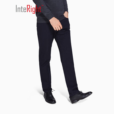 

INTERIGHT Mens Twill Fleece Warm Casual Pants Navy Blue 36 yards