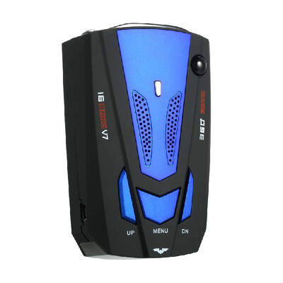 

Durable Car Vehicle Radar Detector Speed Control Detector V7 Speed Voice Alert Warning Device Blue Russia English