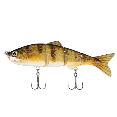 

120mm 17g 472" 4 Segments Multi-Jointed Hard Fishing Lure Life-like Swimbait Crank Bait 2 Treble VMC Hooks