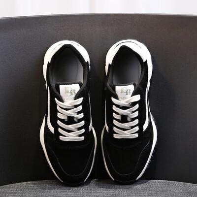 

Autumn&winter womens shoes leather thick bottom increased sneakers net red sports shoes tide student casual shoes
