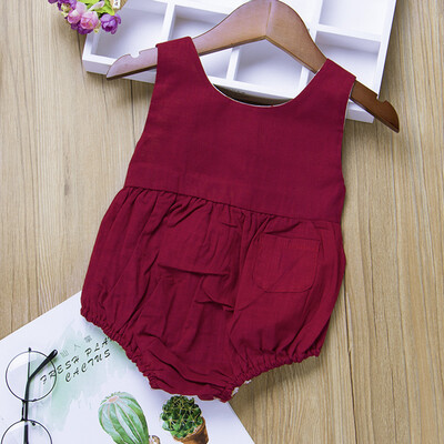 

Summer Infant Baby Boys&Girls Solid Print Bodysuit Backless Romper Clothes