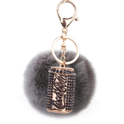 

Cola Keychain Creative Fashion Rex Rabbit Plush Ball Car Bag Pendant Small Gift