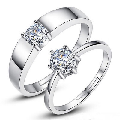

Beautiful Copper Plating White Steel Couple Ring Exquisite Rings Delicate Wedding Engagement Band Finger Ring