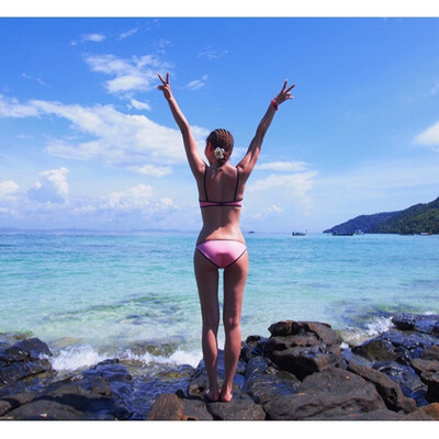 

European&American fashion large size bikini swimsuit two-piece fashion sexy solid color foreign trade export large cups gathered steel support female