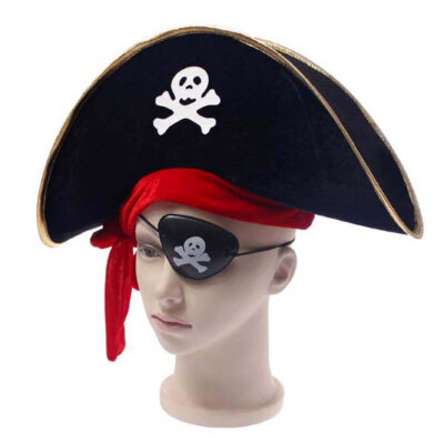 

New Arrival Halloween Accessories Skull Hat Caribbean Pirate Hat Piracy Hats Corsair Cap Party Props Cosplay Costume Theater Toy