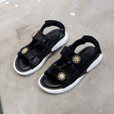 

2019 new summer sandals ins overfire casual sneakers flat-soled muffin thick-soled sequins student sandals