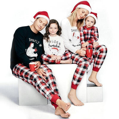 

Family Matching Christmas Pajamas PJs Sets Kids Parents Sleepwear Nightwear Baby 70-100 Kids 2-5T Adult -XL