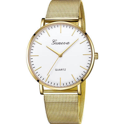 

Relogio Feminino Geneva Women Watches Luxury Mesh Band Stainless Steel Analog Quartz Wristwatch Woman Lady Rose Gold Watch