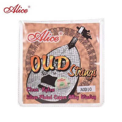 

Alice AOD12 12-String Oud Strings SetG-D-A-E-B-F Nylon Core Silver Plated Copper Alloy Winding 022-033