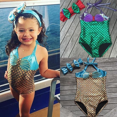 

Newborn Toddler Baby Kids Girls Mermaid Bikini Swimsuit Swimwear Bathing Suit