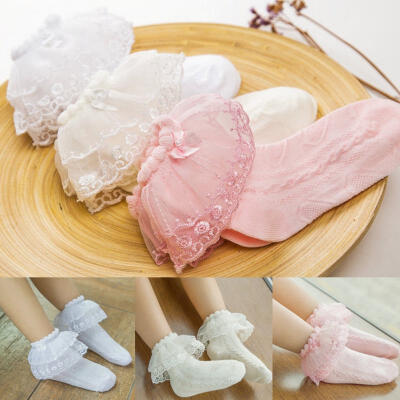 

Kids Baby Girls Lace Ruffle Frilly Ankle Socks Princess Short Tutu Cotton Socks