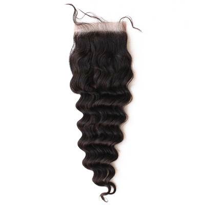 

Dolago Brazilian Deep Wave Closure 130 Density 5x5 100 Human Hair Deep Curly Lace Closure Free Middle Three Part 18 Inch