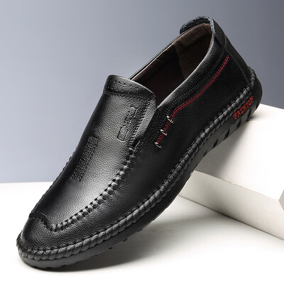 

2019 autumn&winter new mens shoes new British cowhide peas shoes set foot breathable a pedal leather casual shoes