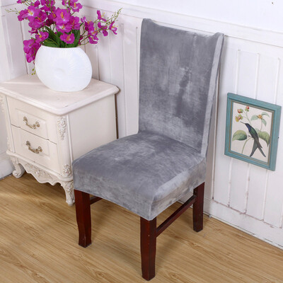 

Stretch Fox Velvet Fabric Dining Room Wedding Kitchen Home Chair Seat Covers 11 Colors Available