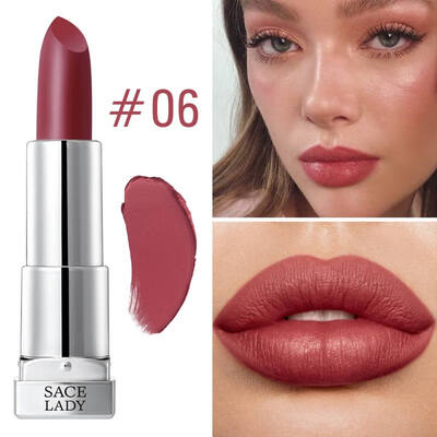 

Sexy 9 Colors Silky Matte Lipstick Makeup Waterproof Pigmented Lip Stick Long-lasting Lips Make Up Cosmetics