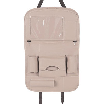 

Car Backseat Organizer PU Leather Auto Back Seat Cushion for Kids Coffee