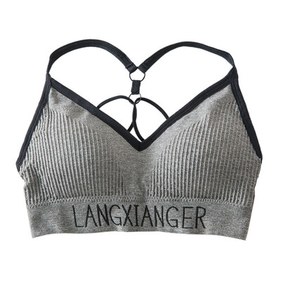 

Beauty Back Tube Top Comfortable Anti-Exposure Ladies Push Up Bra Vest Cross Casual Letter Print Sporty Bras For Women Bralette