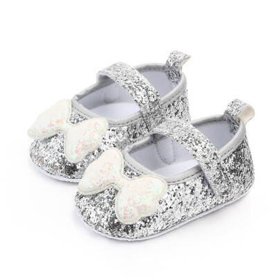 

Autumn Baby Girl First Walkers Anti-Slip Casual Walking Shoes Sequin Bow Design Sneakers Soft Soled