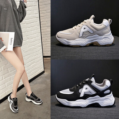 

Ins sports shoes female platform shoes Korean version of the mesh shoes fashion old shoes casual w